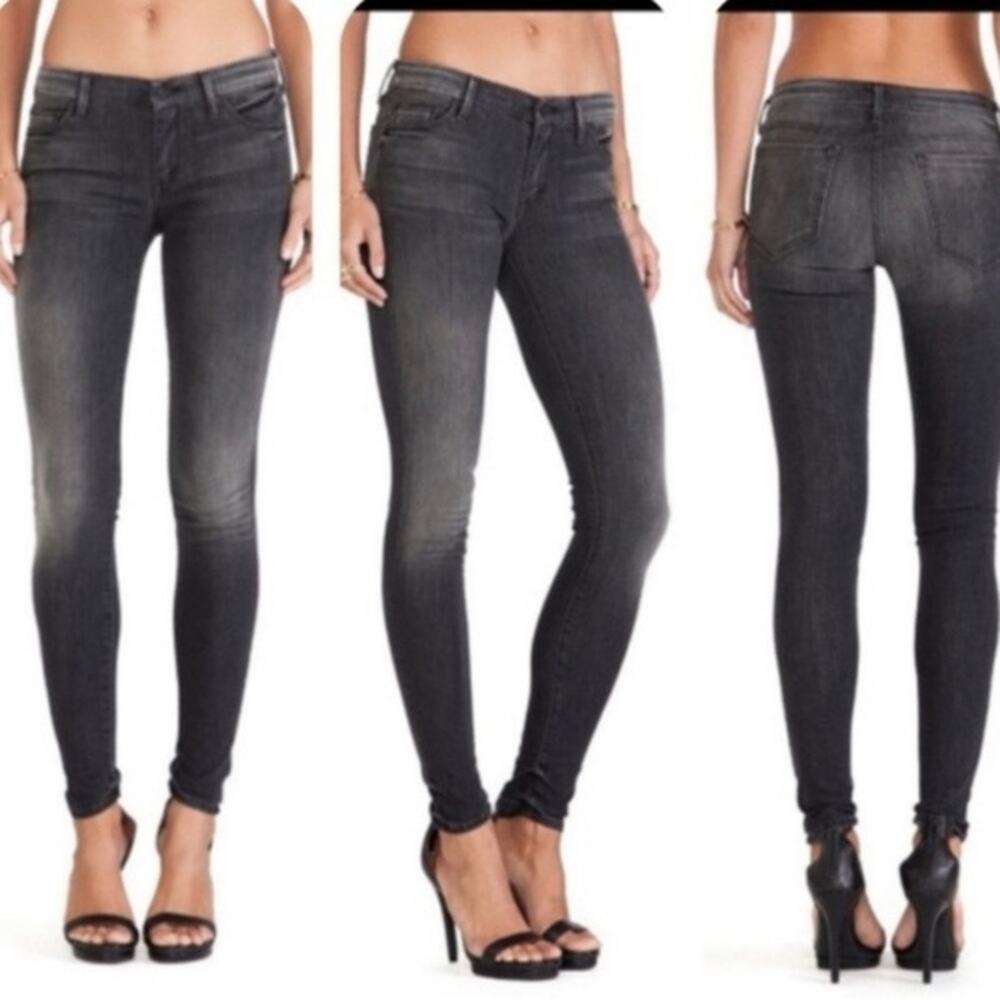 MOTHER the Looker in Rebels and Lovers Charcoal Skinny Jeans size 24